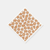 ジンジャーブレッドマンクッキーかわいいクリスマス スタンダードカクテルナプキン (角)