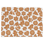 ジンジャーブレッドマンクッキーかわいいクリスマス ラージペーパーバッグ (裏面)