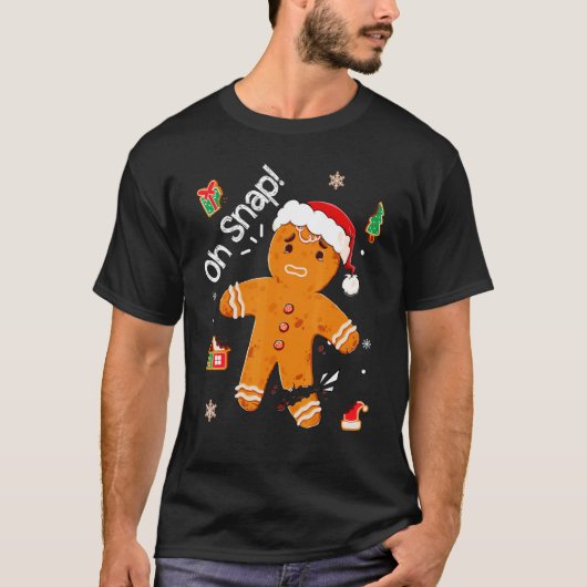 ジンジャーブレッドマンクッキークリスマスオスナッおもしろいクかわいい子 Tシャツ (正面)