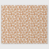 ジンジャーブレッドマンクッキークリスマスパターンプレゼント ラッピングペーパー (フラット)