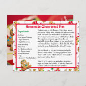 ジンジャーブレッドマンクッキークリスマスレシピはがき ポストカード (正面/裏面)