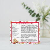 ジンジャーブレッドマンクッキークリスマスレシピはがき ポストカード (スタンド正面)