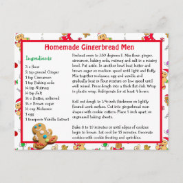ジンジャーブレッドマンクッキークリスマスレシピ ポストカード