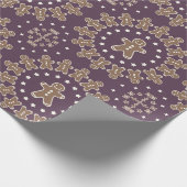 ジンジャーブレッドマンクッキースターズ&キャンディーキャン ラッピングペーパー (角)