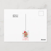 ジンジャーブレッドマンクッキースノーフレークスメリークリスマス ポストカード (裏面)