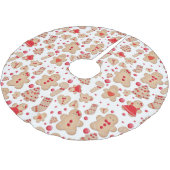 ジンジャーブレッドマンクッキーズクリスマスホリデー ブラッシュドポリエステルツリースカート (アングル)