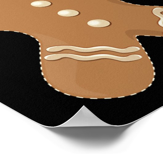 ジンジャーブレッドマンクッキービスケットおもしろいフードクリスマス ポスター (角)