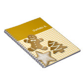 ジンジャーブレッドマンクッキーブラウンおもしろいホリデーキッチン ノートブック (右側)