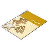 ジンジャーブレッドマンクッキーブラウンおもしろいホリデーキッチン ノートブック (左側)