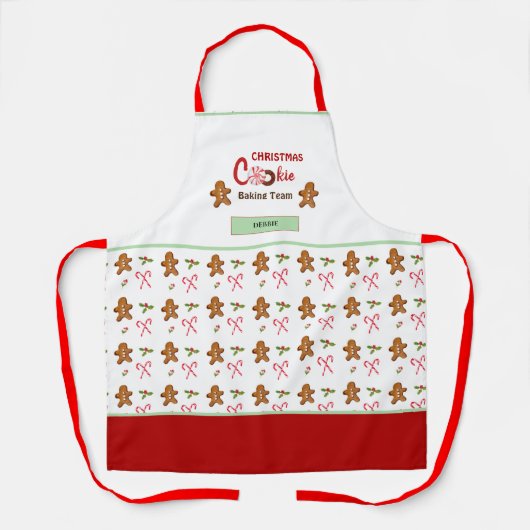 ジンジャーブレッドマンクッキーベーキングチームエプロン エプロン (正面)
