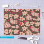 ジンジャーブレッドマンクッキーホリデイCookieおもしろいパーティー 薄葉紙 (クラフト)