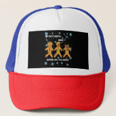 ジンジャーブレッドマンクッキーマイお尻ティートクリおもしろいズム キャップ (正面)