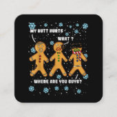 ジンジャーブレッドマンクッキーマイお尻ティートクリおもしろいズム スクエア名刺 (正面)