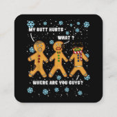 ジンジャーブレッドマンクッキーマイお尻ティートクリおもしろいズム スクエア名刺 (裏面)