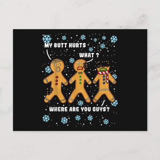 ジンジャーブレッドマンクッキーマイお尻ティートクリおもしろいズム ポストカード (正面)