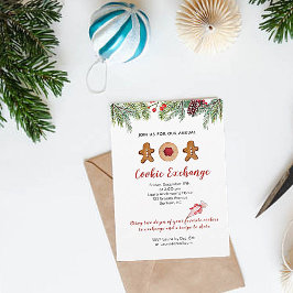 ジンジャーブレッドマンクッキー交換パーティの招待状 案内状