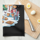 ジンジャーブレッドマンクッキー醜いセーターOhスナップクリスマス キッチンタオル (四つ折り)
