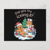 ジンジャーブレッドマンクッキー醜いセーターOhスナップクリスマス シーズンポストカード (正面)