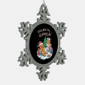 ジンジャーブレッドマンクッキー醜いセーターOhスナップクリスマス スノーフレークピューターオーナメント (左)