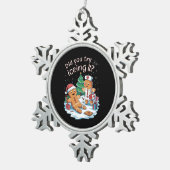 ジンジャーブレッドマンクッキー醜いセーターOhスナップクリスマス スノーフレークピューターオーナメント (右)