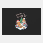 ジンジャーブレッドマンクッキー醜いセーターOhスナップクリスマス ラッピングペーパーシート (正面)