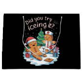 ジンジャーブレッドマンクッキー醜いセーターOhスナップクリスマス ラージペーパーバッグ (正面)