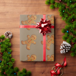 ジンジャーブレッドマンクッキー かわいいクリスマス ラッピングペーパー