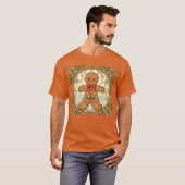 ジンジャーブレッドマンクッキー クリスマスのお祭り Tシャツ (正面フル)