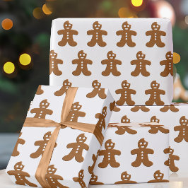 ジンジャーブレッドマンクッキー クリスマス包装紙 ラッピングペーパー