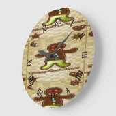 ジンジャーブレッドマンクッキー ラージ壁時計 (傾斜)