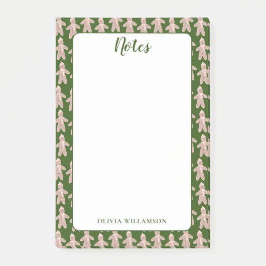 ジンジャーブレッドマンクリスマスウィンターホリデー ポストイット (正面)