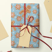 ジンジャーブレッドマンクリスマスクッキーのホリデーパターン ラッピングペーパー