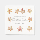 ジンジャーブレッドマンクリスマスクッキーベイクオフパーティー スタンダードカクテルナプキン (正面)