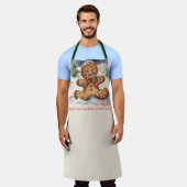 ジンジャーブレッドマンクリスマスクッキーベーキングクルー エプロン (着用した状態)