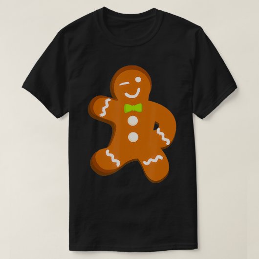 ジンジャーブレッドマンクリスマスクッキーベーキングチーム Tシャツ (デザイン正面)