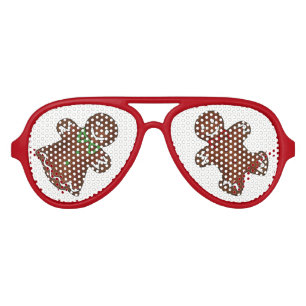 ジンジャーブレッドマンクリスマスクッキーホリデイベーキング アビエーターサングラス