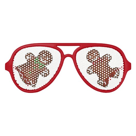 ジンジャーブレッドマンクリスマスクッキーホリデイベーキング アビエーターサングラス (正面)