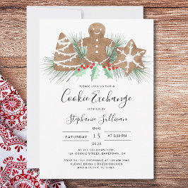 ジンジャーブレッドマンクリスマスクッキー交換パーティー 招待状