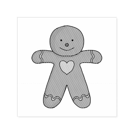 ジンジャーブレッドマンクリスマスクッキー セルフインキングスタンプ (デザイン)