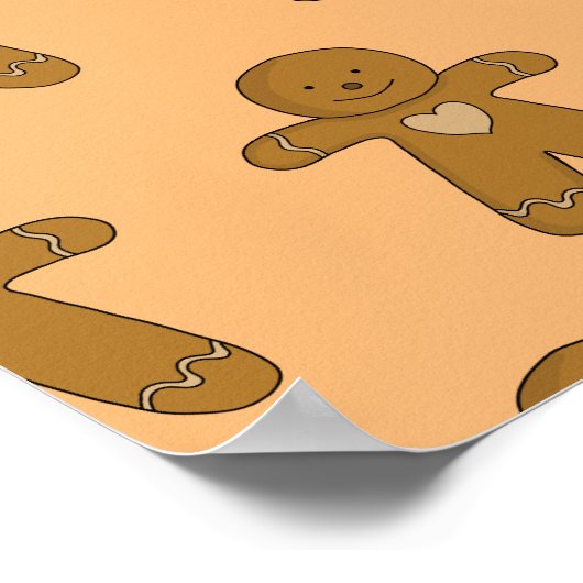 ジンジャーブレッドマンクリスマスクッキー ポスター (角)