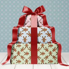 ジンジャーブレッドマンクリスマスクッキー ラッピングペーパーシート