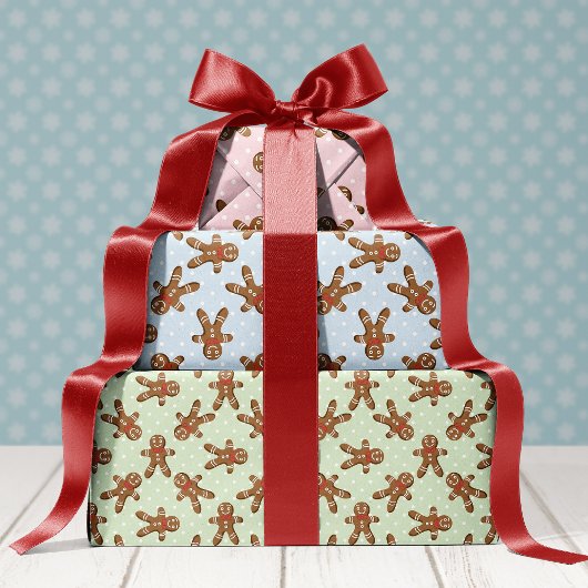 ジンジャーブレッドマンクリスマスクッキー ラッピングペーパーシート