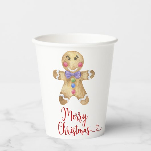 ジンジャーブレッドマンクリスマスクッキー 紙コップ (正面)