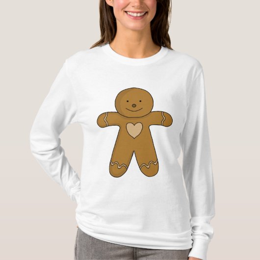 ジンジャーブレッドマンクリスマスクッキー Tシャツ (正面)