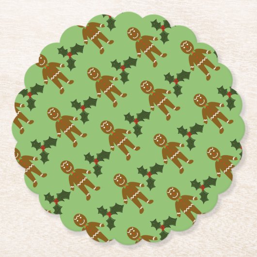 ジンジャーブレッドマンクリスマスコースター ペーパーコースター (正面)