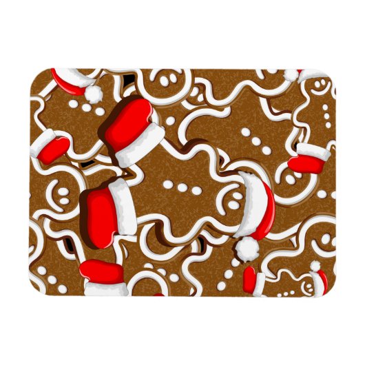 ジンジャーブレッドマンクリスマスサンタクロース装飾用クッション マグネット (横)