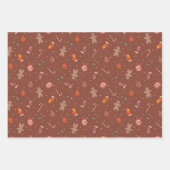 ジンジャーブレッドマンクリスマスセット3 ラッピングペーパーシート (正面3)