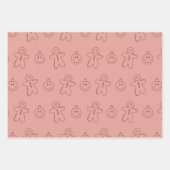 ジンジャーブレッドマンクリスマスセット3 ラッピングペーパーシート (正面)