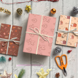 ジンジャーブレッドマンクリスマスセット3 ラッピングペーパーシート