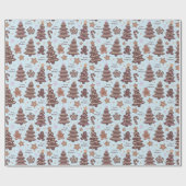 ジンジャーブレッドマンクリスマスツリーメリークリスマス ラッピングペーパー (フラット)